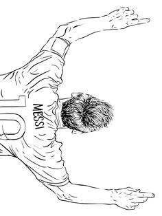 a drawing of a soccer player with his head in the air and one leg up