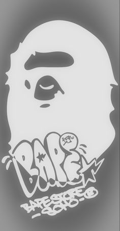 a black and white drawing of a man's face with the word papa on it