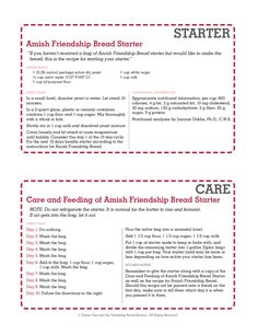 two red and white coupons with the words, amish friend bread storer