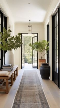 the hallway is clean and ready for guests to use it as a place where they can sit