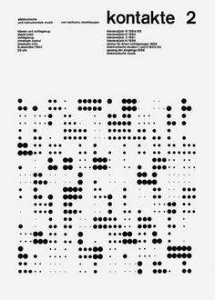 the cover of kontakte 2 is shown in black and white, with small dots