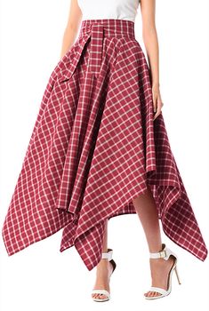 Fun Skirts, Skirt Outfits Ideas, Formal Skirts, African Skirts, African Wear Dresses, Check Skirt, Womens Skirts, Trendy Skirts