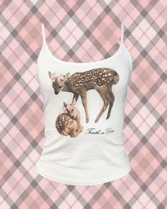 High Street Y2k Tops Gothic Cute Girls Camisole Printing Grunge Crop Tops Clothes Vintage Punk Women Deer Outfit, White Suspenders, Sling Top, Cute Streetwear, Deer Girl, Aesthetic Emo, Roblox Clothing, Y2k Kawaii, Punk Women