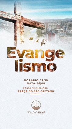 the poster for evan ismo, which features a cross and birds flying over it