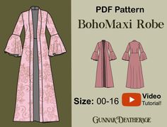 the sewing pattern for this robe is easy to sew, and has long sleeves