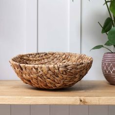 #size_large Neptune Kitchen, Handwoven Baskets, Decorative Baskets, Fruit Bowls, Hand Woven Baskets, Water Hyacinth, Fruit Bowl, Basket Decoration, Plastic Free