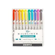 zebra marker pens in display box with white background and multicolored markers on each side