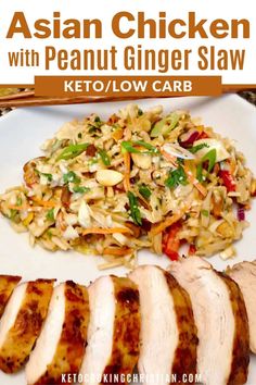 Asian Grilled Chicken, Low Carb Asian, Ginger Slaw, Peanut Slaw, Asian Grill, Boiled Egg Diet Plan, Asian Chicken, Low Carb Diet Recipes, Side A