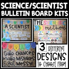 science / scientist bulletin board kits for students to use with their own writing and crafting materials