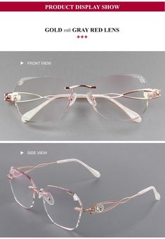 Rimless Glasses Women, Clear Glasses Frames Women, Glasses Women Fashion Eyeglasses, Fashionable Eyeglasses, Cute Glasses Frames