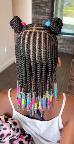 30 Easy and Adorable Back to School Hairstyles For Kids - I Wear African Marketplace Styles For Kids Hair, Back To School Styles Braids, Braided Natural Hairstyles For Kids, Little Kids Hairstyles Black Natural, Girls Hair Braiding Styles, African Bead Hairstyles, Girl Braids Hairstyles Kids Black Little Easy Natural Hair, Girl Braided Hairstyles Kids Black, Girls Protective Hairstyles