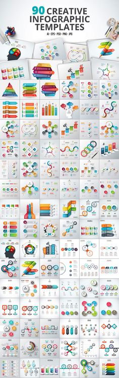 a large poster with many different types of graphics