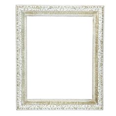 an ornate white frame on a white background