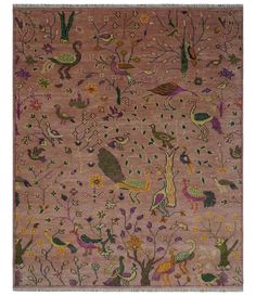 The Jungle Life Peacock on tree Rug Hand Knotted Peach Wool Rug – The Rug Decor Peacock On Tree, Tree Rug, Green Wool Rug, Moss Rug, Bird Rug, Jungle Life, Carpet Weaving, Moroccan Shag Rug, Big Rugs