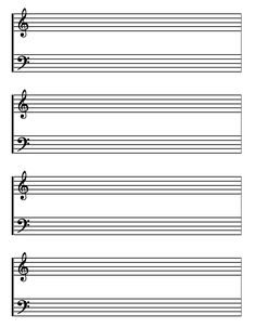 sheet music with notes and trebles in the middle, on top of each other