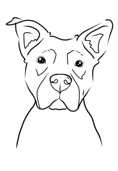 a black and white drawing of a dog's face