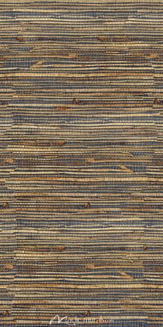 an upholstered blue and brown rug with vertical stripes on it's surface