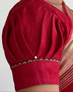 Neck And Sleeves Designs For Blouse, Wedding Saree Blouse Designs Simple, Designer Hands For Blouses, Designer Blouse Sleeves Pattern, Blouse Designs Hand Design, Blouse Designs For Sarees Latest, Blouse Necklines Indian, Working Blouse Designs, Blouse Neck And Hand Designs