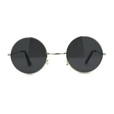 Need something a little less childish for your little one? Here are perfectly timely retro iconic hippie fashion sunglasses for your child. Perfectly circular round shape with minimal styling. Will work with any outfit. Made with 100% UV400 polycarbonate lenses. Comes in multiple subdued mature color options. (b691) Size: 4 15/16" (125mm) x 1 7/8" (47mm).  Color: Black.  Gender: unisex.  Age Group: kids. John Lennon Glasses, Nerd Costume, Hippie Sunglasses, Boys Sunglasses, Circle Lens, Circle Sunglasses, Sunglasses Silver, Hippie Fashion, Circle Lenses