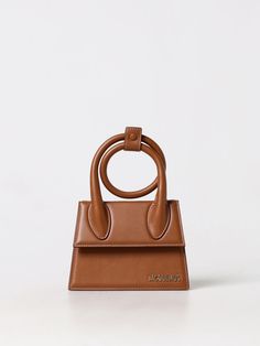 Handbag JACQUEMUS Woman color Brown Jacquemus Le Chiquito, Jacquemus Bag, Light Brown Leather, Brown Handbag, Mini Tote Bag, Mini Handbags, Mini Tote, Small Accessories, Woman Colour