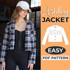 the jacket is easy to sew and has pockets on both sides, along with an adjustable neckline