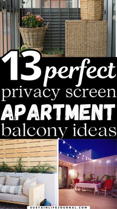 apartment balcony with wood pallets, privacy wall and privacy screen for patio.