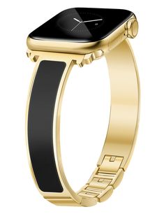 PRICES MAY VARY. Luxury Inspired Design: This dressy watch band features matte silicone center accents, lightweight and dainty, makes your personal style more feminine. Whether you going to work or a special event, this stylish band makes a subtle statement about your style and sets you apart from others Long-Lasting Appeal: This slim bracelet is made of high-quality metal material and the surface is treated with high-quality protection process, bringing you a great wearing experience. It feature excellent waterproof/sweat-proof, sturdy and durable, and long-lasting sheen that mirrors the original watch finish Easy No-Tool Resizing: The designer watch strap is designed with a jewel clasp. The links on this apple watch bracelet band are detachable just with a flick. You could easily remove Apple Watch Straps Women, Apple Watch Bracelet Band, Black Face Watch, Apple Watch Bracelet, Slim Watches, Apple Watch Bracelets, Gold Apple Watch, Apple Watch 42mm, Gold Apple