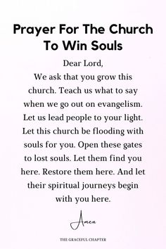 prayer for the church to win soul's dear lord, we ask that you grow this church, teach us what to say