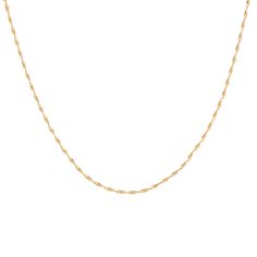 This diamond-cut twist chain adds a little sparkle and shine to any ensemble. Crafted in 14K yellow gold, this slim classic chain features a cut in a twirling pattern that catches the light beautifully. | Diamond-Cut Twist Chain | 14K Yellow Gold, Necklace | Size 18" | Helzberg Diamonds Elegant Gold Diamond-cut Rope Chain Necklace, Elegant Gold Diamond Cut Rope Chain Necklace, Jewelry Staples, 14k Yellow Gold Necklace, Helzberg Diamonds, Yellow Gold Necklace, White Gold Chains, Necklace Size, Yellow Gold Chain