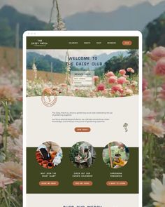 an image of a website page with flowers in the background