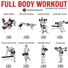 Full Body Workout Dumbbells, Full Body Workout Challenge, Dumbbell Exercises, Whole Body Workouts, Dumbell Workout, Full Body Workout Routine