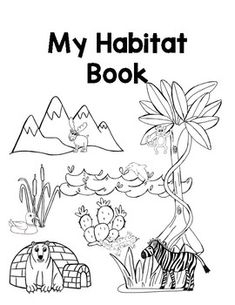 a coloring book with pictures of animals and plants