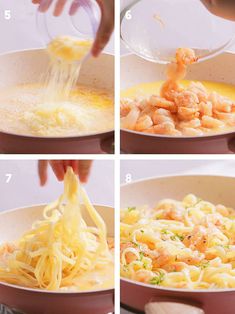 steps to make shrimp pasta in a skillet