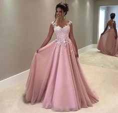 Sukienki Maksi, Prom Dresses Long Pink, Pink Evening Dress, 파티 드레스, Simple Prom Dress, Stil Boho, Pink Prom Dress, Lace Prom Dress, Pink Prom