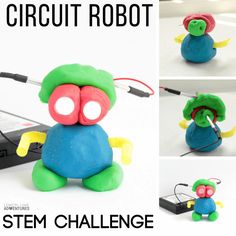 Kids will have such fun making this Squishy Circuits robot that has light-up eyes! A fun STEM project for robot-loving kids! Technology Projects For Kids, Squishy Circuits, Science Report, Engineering Design Challenge, Robotics Club, Stem Activities Preschool, Stem Challenge, Technology Projects, Stem Kits