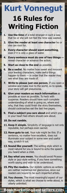 the rules for writing fiction in english