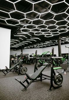 Gym lighting LED Hexagon Hexagrid Fitness Facility Workout Commercial Gym Design, Gym Plan, Gym Wall Decal, Gym Setup, Garage Repair, Diy Led