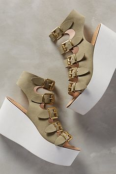 Alba Moda Sassi Wedges #anthropologie Fashion Shoes Heels, Cute Shoes Heels, Fashion Shoes Sandals, Kawaii Shoes, Paris Mode, Fancy Shoes, Girly Shoes, Aesthetic Shoes, Fashion Sandals