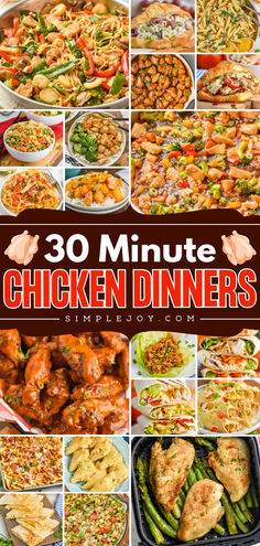 Winner winner: 30 Minute Chicken Dinners! These simple, delicious recipes come together in 30 minutes or less and your whole family is sure to love them. Chicken Recipes For 1 Person, Minute Chicken, 5 Ingredient Or Less Recipes Chicken, Quick Sheet Pan Dinners Chicken, Quick And Easy Dinner Recipes For Family Chicken, Quick And Easy Chicken Recipes Simple, 30 Minute Dinner Ideas, Under 30 Minute Dinners, 30 Minute Chicken Recipes