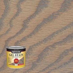 a can of minwax gel stain on wood