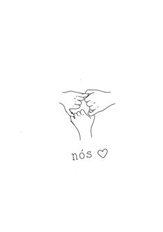 two hands holding each other with the word nos written below them in cursive writing