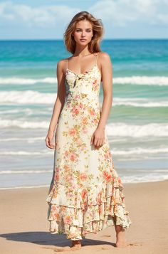 Carmela Maxi Dress Flat Chested Outfits Aesthetic, Seaglass Wedding, Medevil Dresses, Silk Maxi Dresses, Beach Core, Floral Maxi Dresses, Dresses Silk, Yumi Kim, Maxi Sundress