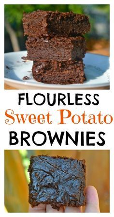 flourless sweet potato brownies with chocolate frosting are the perfect treat for fall