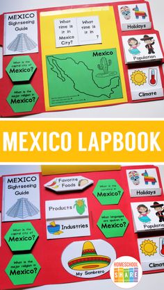 a mexico lapbook with pictures on it and the words, what is mexico?