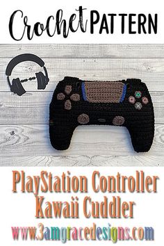 the video game controller is made out of crochet and has buttons on it