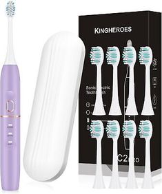 ad eBay - Electric Toothbrush Set, Comes with 8 Brush Heads & Travel Light Purple - Buy Now, click the link (eBay)