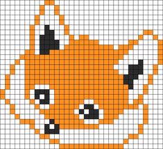 an orange and black pixellated cat is shown in the shape of a square pattern