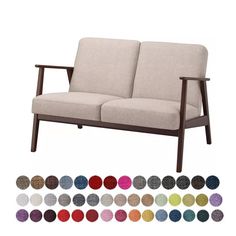 two seater sofa with different colors and sizes