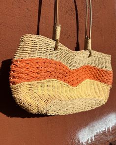 This groovy straw bag is the perfect addition to any wardrobe, perfect for summer! Orange Crush, Purses And Handbags, Straw Bag, Shoulder Bags, Straw, Etsy Accessories, Accessory Gift, Pet Supplies, Gift Card