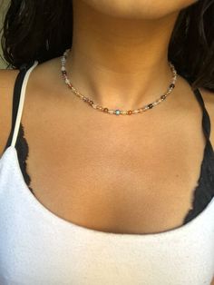 Beaded Boho Choker // Earthy Choker, Beaded Choker Necklace, Agate Necklace, Boho Necklace, Dainty Boho Choker, Stone Necklace, Fall Jewelry - Etsy Bead Choker Necklace, Dainty Choker, Bead Choker, Boho Choker, Fall Jewelry, Beaded Choker Necklace, Agate Necklace, Necklace Boho, Necklace Dainty